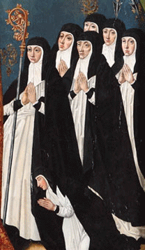 Detail: Diego de la Cruz, Die Jungfrau der Barmherzigkeit mit den Katholischen Königen und ihrer Familie.