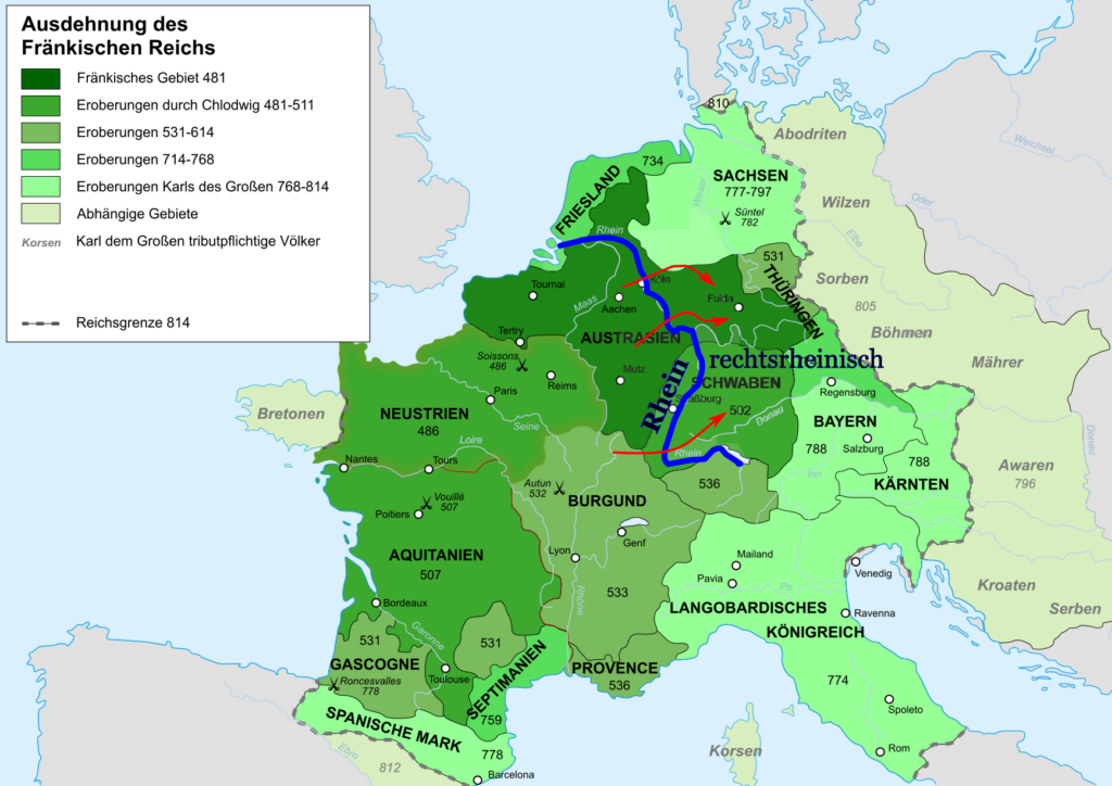 Karte des Fränkischen Reichs